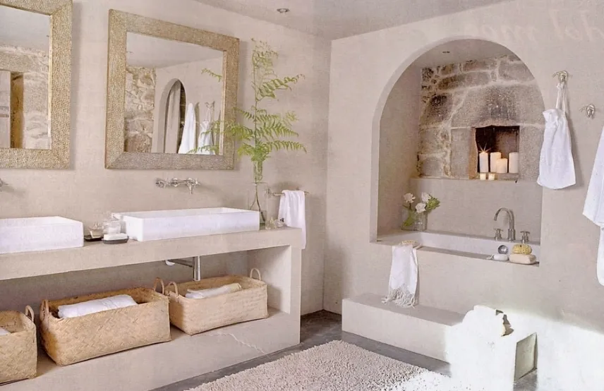 Bagno in pietra e muratura