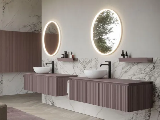 Collezione Via Condotti con lavabo Laguna 04 in Cristalplant di Ideagroup