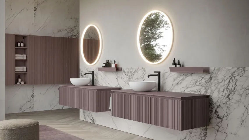Collezione Via Condotti con lavabo Laguna 04 in Cristalplant di Ideagroup