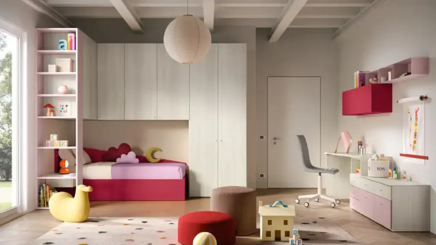 Moretti Compact - Comp K119, cameretta a ponte con fianco libreria