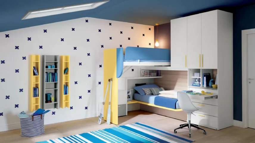 Letto a soppalco scorrevole angolare - Doimo Cityline