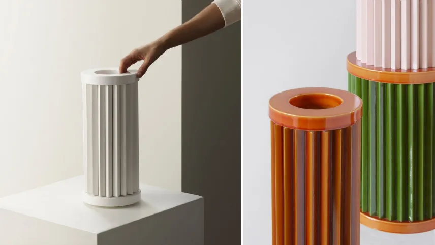Vaso fatto a mano in ceramica, Rombini Vases di Mutina
