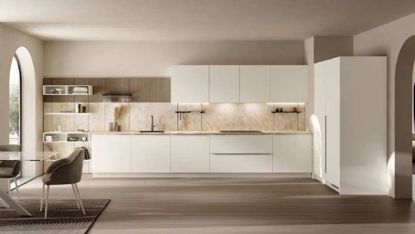 Scavolini - Cucina Moda con ante in PET Bianco Talco