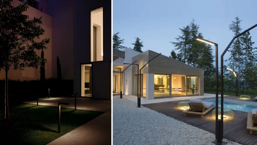 Vibia - Palo Alto: lampione da giardino a LED in acciaio