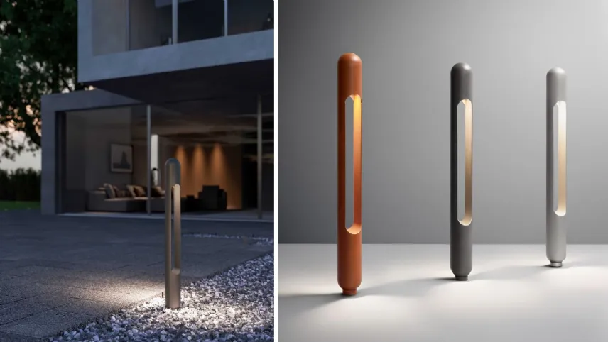 Olev - Grounding: paletto luminoso a LED in acciaio inox