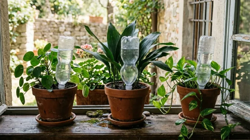 Metodo 1 - Bottiglie di plastica rovesciate 