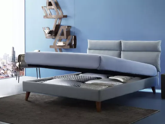 Oggioni - Plio, letto contenitore disponibile con materasso da 120x190/200 cm