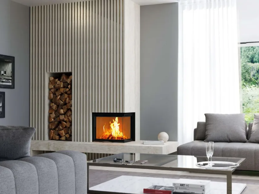 Inserto angolare S 2.0 di Austroflamm, un solo tocco per regolare la ventilazione 